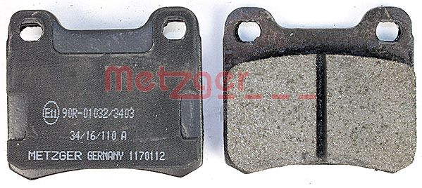 METZGER 1170112 Bremsbelagsatz, Scheibenbremse